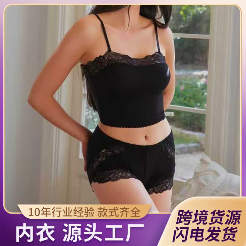 Pure Desire Lace Strap Seamless Bra Women Thin Push-Up Lift Wire-Free Bra Large Size Bra Set
