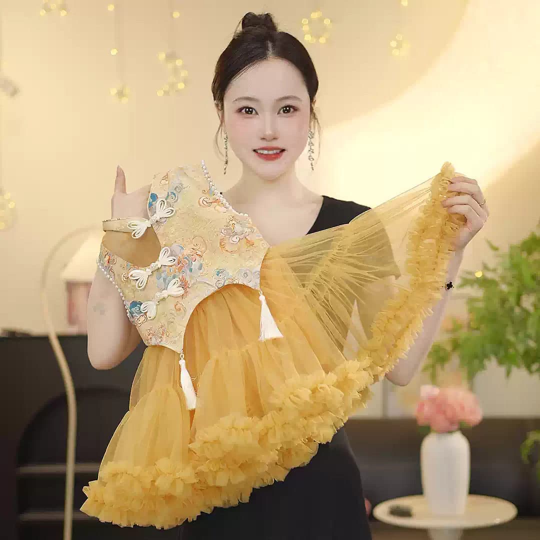 Girls' Summer Dress 2026 New Trendy Children's Hanfu Chinese Style Fairy Little Girl Summer Cheongsam