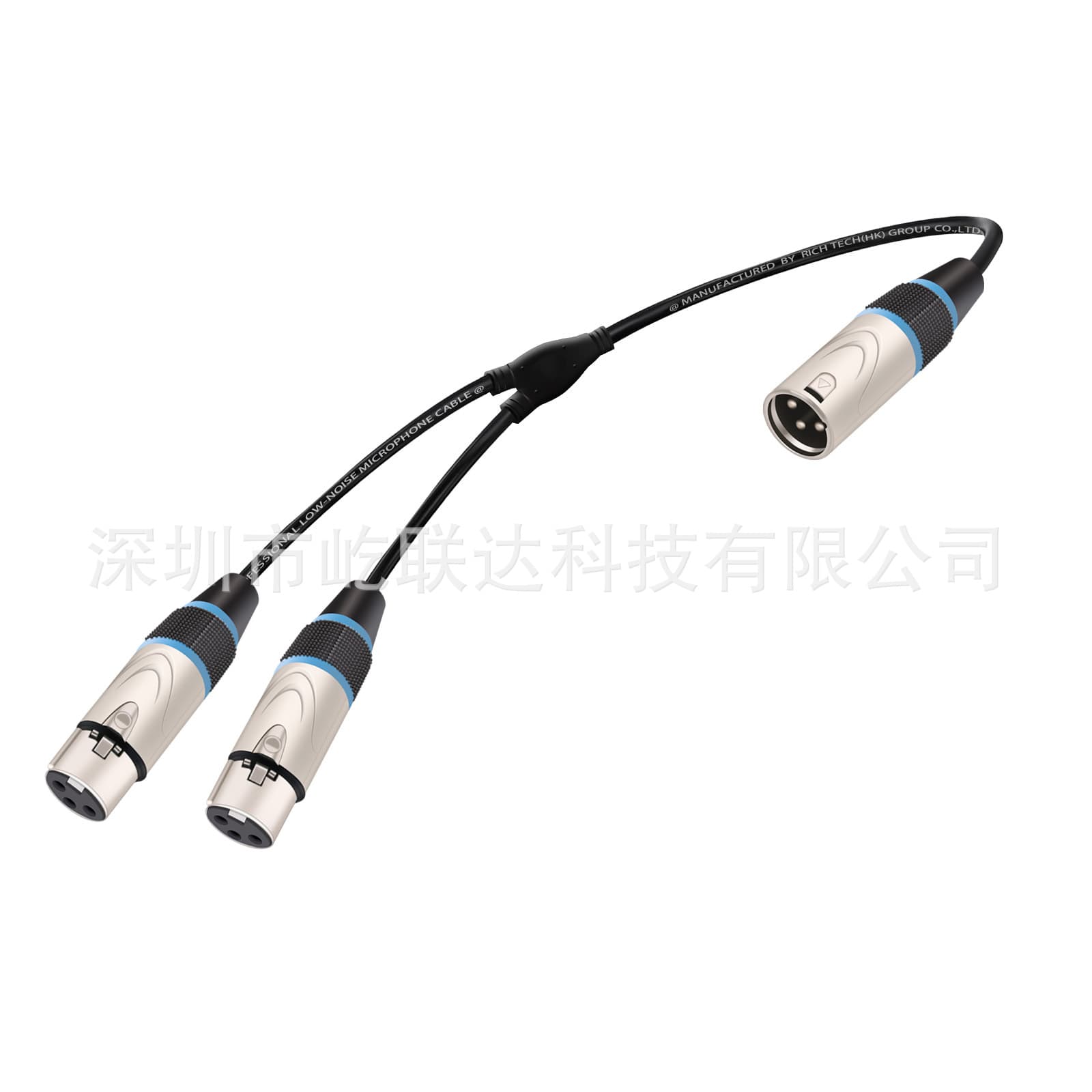 XLR Male Plug to Dual XLR Female Jack, Balanced MIC Audio