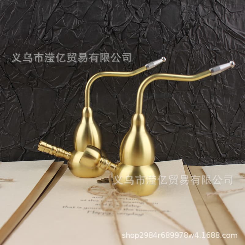 Brass Gourd Hookah Water Pipe Smoking Set with Filter, 4-in-1 Men's Hookah