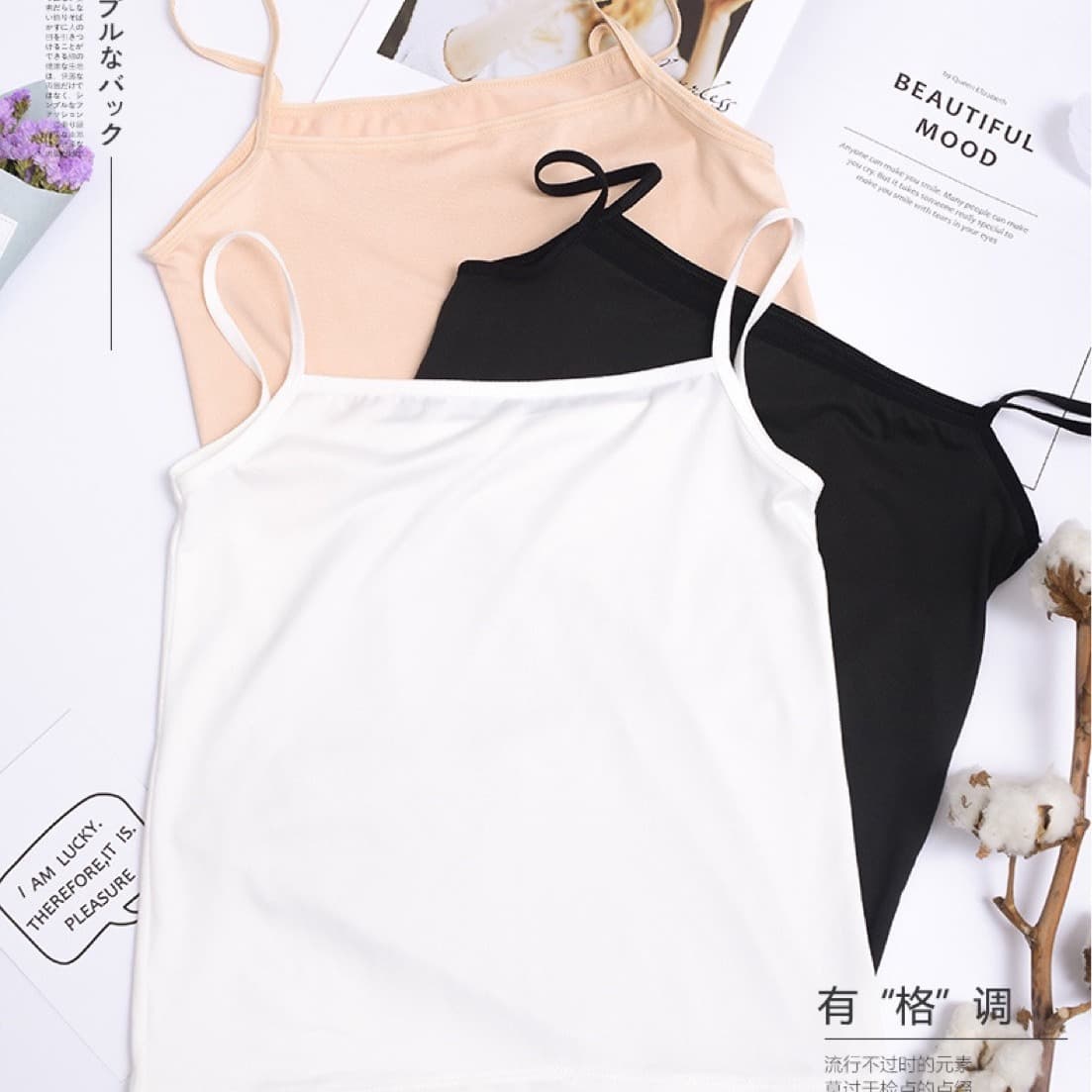 [10-Pack] Milk Silk Camisole Tank Top for Women Summer Undershirt Versatile Straight Neck Casual Tank Top Wholesale