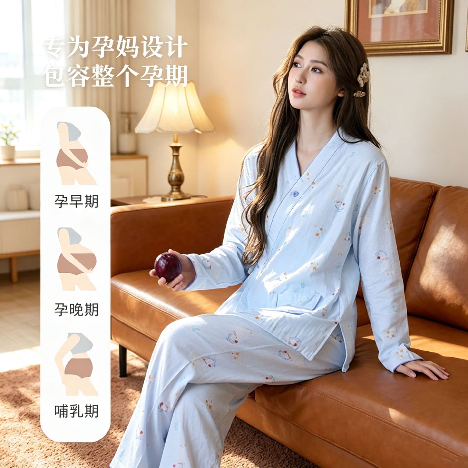 New Kimono Cotton Double-Layer Gauze Maternity Pajamas Spring Summer Postpartum Nursing Adjustable Homewear