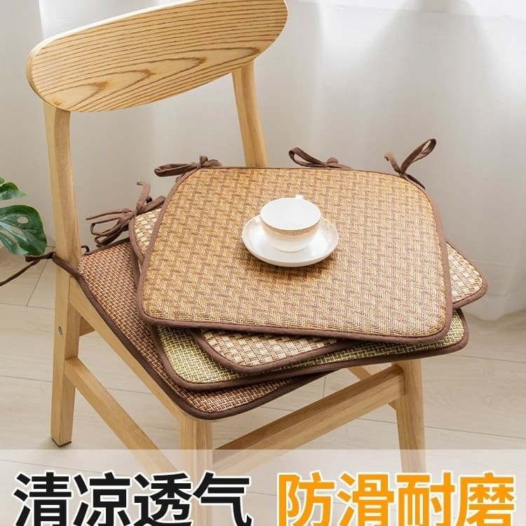 Rattan Seat Cushion for Summer, Non-Slip Office and Home Use, Cool Chair Pad for Long Sitting, Student and Living Room Chair