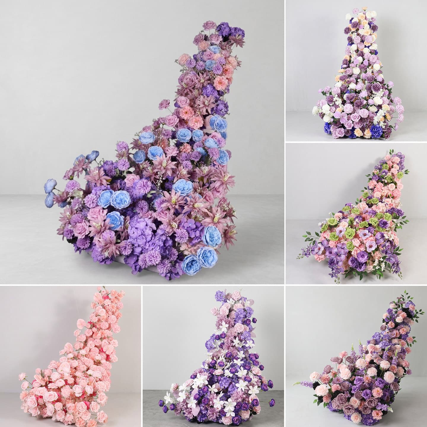 Simulated Flower Birthday Party Waterfall Table Flower Hanging Strip Shop Window Decoration Flower Row Wedding Stage Engagement Decoration