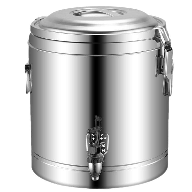 304 Stainless Steel Insulated Container, Extra-Long Commercial Large Capacity Canteen Rice Bucket, Milk Tea Bucket, Street Stall Tofu Pudding Soup Bucket