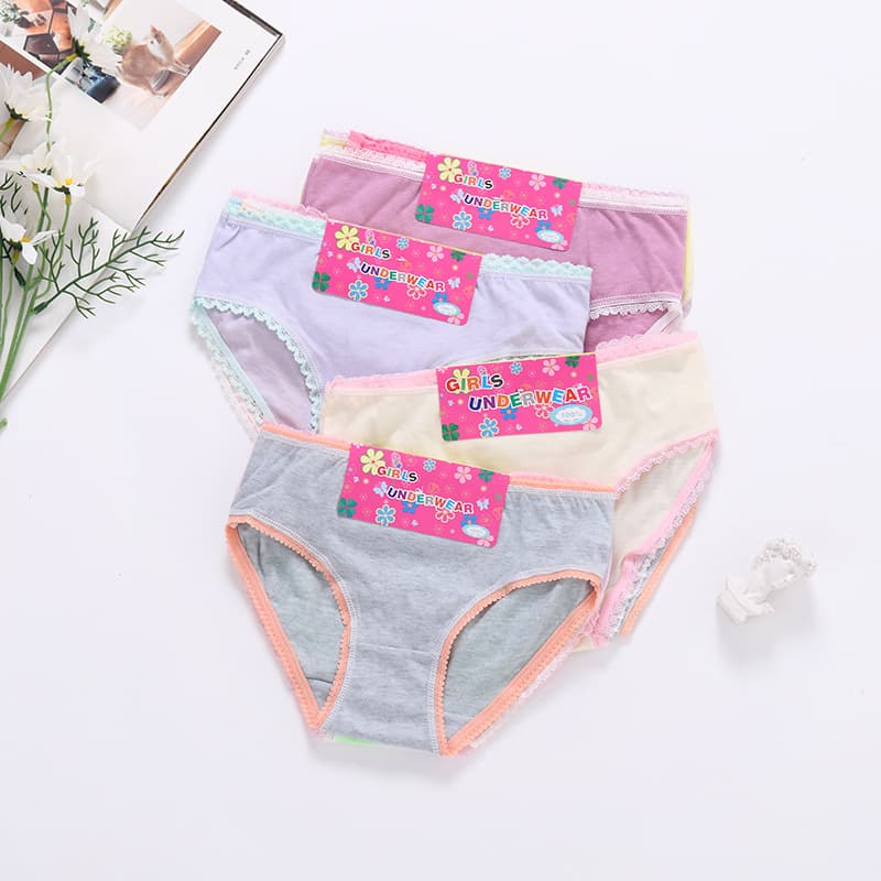 Factory Direct Sales Children's Underwear Wholesale Imported Triangle Ready-Made Cotton Underwear Solid Color Multi-Style Imported Goods Supply