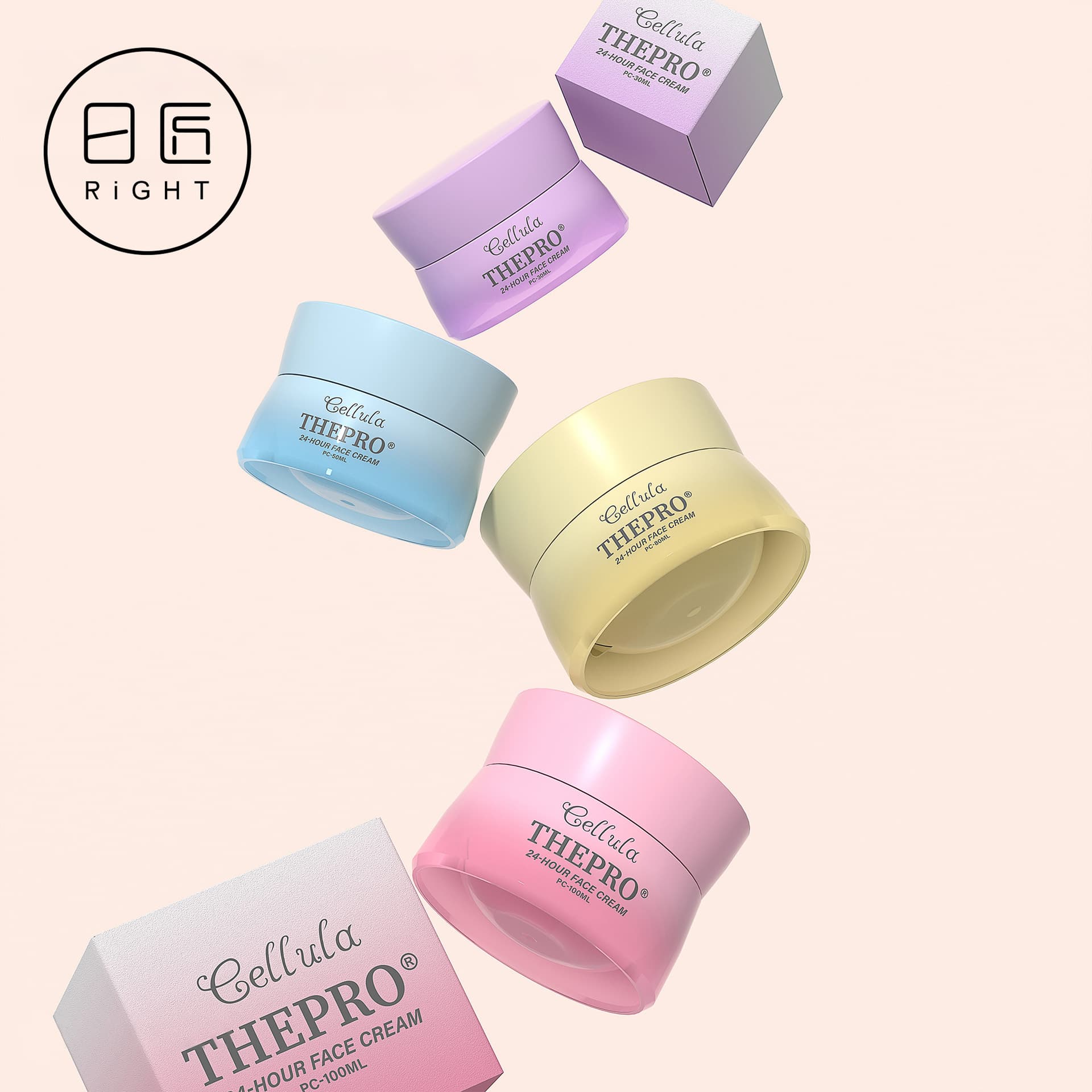 Japanese craftsman new 30g cream bottle Korean style simple 50ml eye cream bottle face cream bottle 100g PP material face cream jar