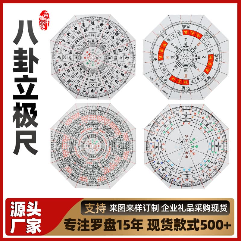 Wholesale Eight Mansions Wenchang Position Li Ji Ruler Octagonal Acrylic High Precision Transparent Compass Floor Plan Layout Orientation