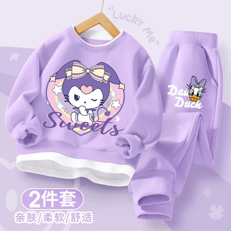 Girls Spring/Autumn Set 2025 New Style Trendy Faux Two-Piece Kids Casual Outfit