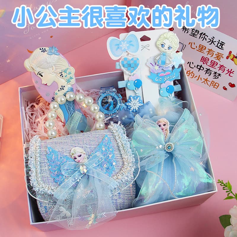 Princess Elsa Crossbody Bag Gift Box Birthday Gift for Children Graduation Kindergarten Little Girls 3 Years Old 6 Years Old Elsa Girls