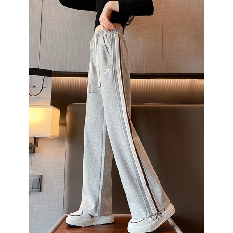 Girls' Pants Spring and Autumn Wholesale New Children's Sports Pants Teenage Girls Spring Clothing Big Kids Straight Wide Leg Pants