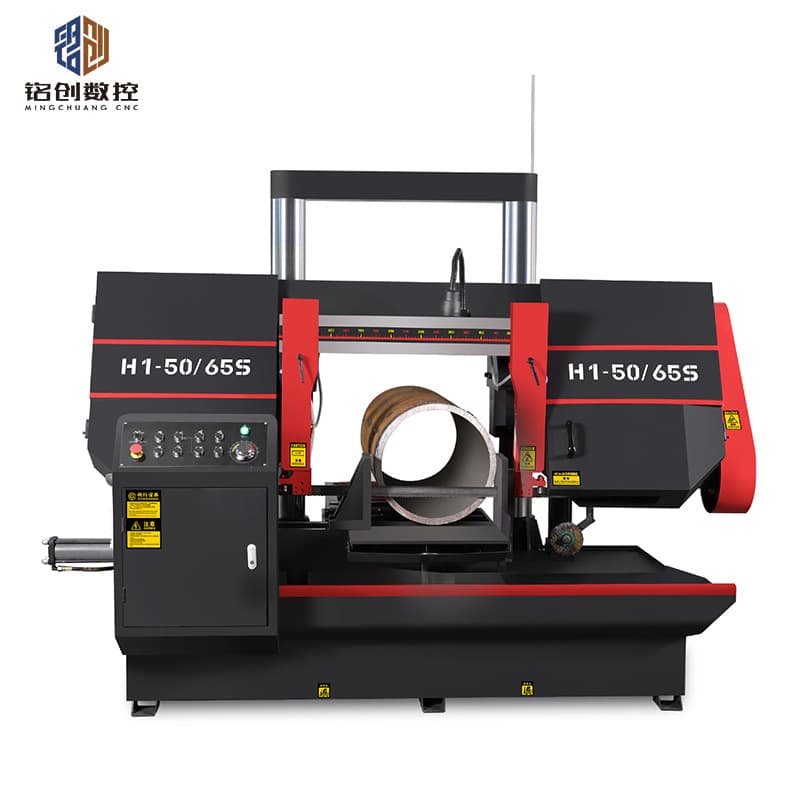 Horizontal Metal Band Saw, Double Column Hydraulic Semi-Automatic Saw, Double Jaw Center Cutting for Material Severing