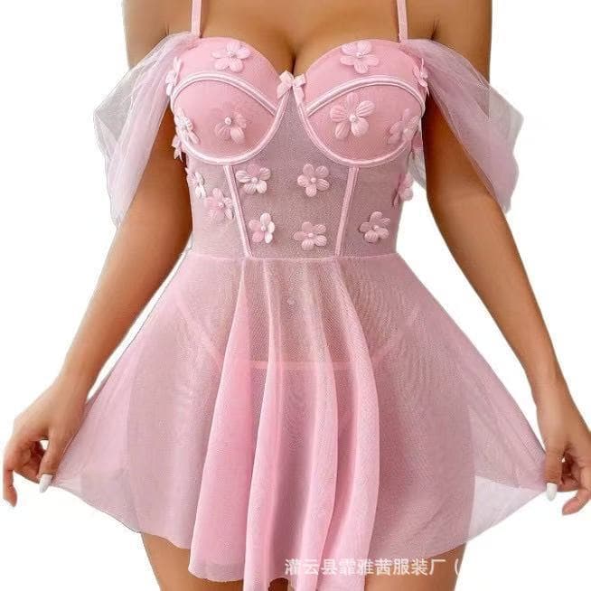 French Lingerie Exquisite Floral Embroidery Bow Tie Sexy Lingerie Set Bikini Lace Underwear