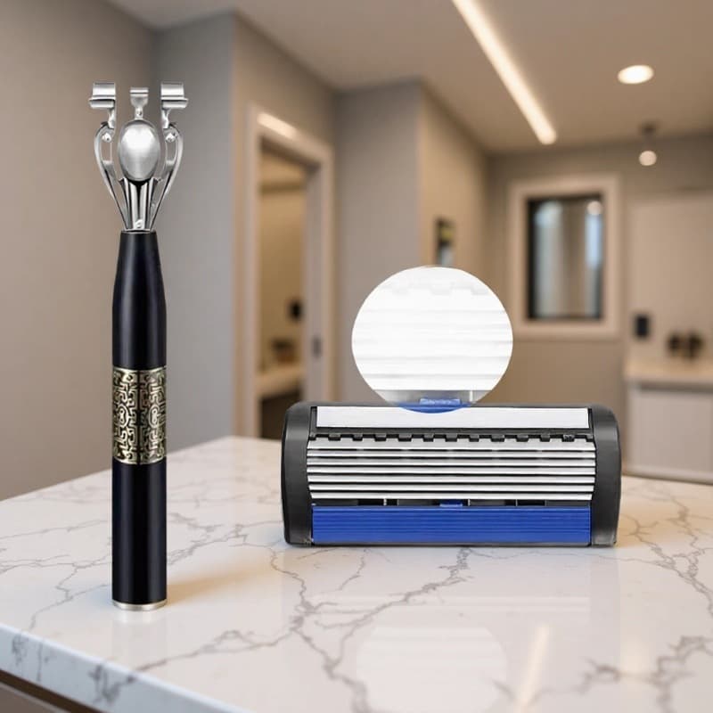 7-blade manual razor, shaver blades and handle wholesale, bulk discounts available, stainless steel.