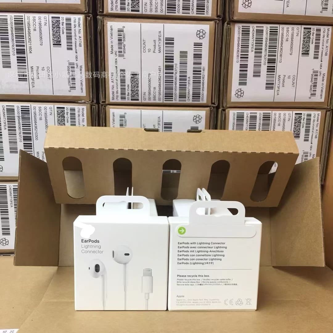 Compatible with iPhone 7 Flat Head Wired Earphones Apple Original Wired EarPods Lightning