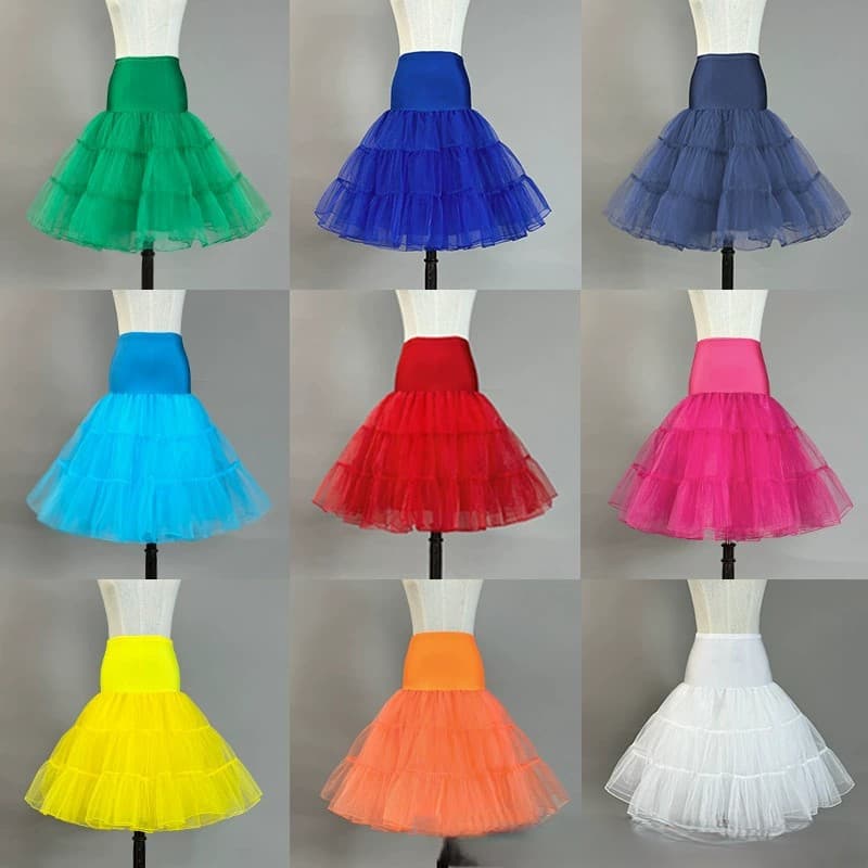 Cross-border Retro Multicolor Boneless Petticoat, AliExpress Violent Colorful Petticoat, Dafeng Skirt Performance Costume Half Skirt Short Skirt
