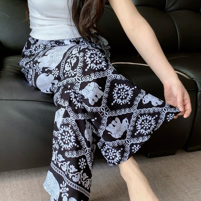 Cotton Silk Sleep Pants for Women Summer Loose Plus Size Wide Leg Pants Cropped Casual Pants Home Wear Outwear Rayon 40s Artificial Cotton