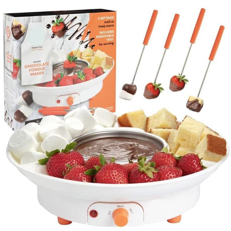 Heated Chocolate Fondue Pot Set, Home Mini Hot Pot, Chocolate Melting Pot with Auto Heating and Constant Temperature