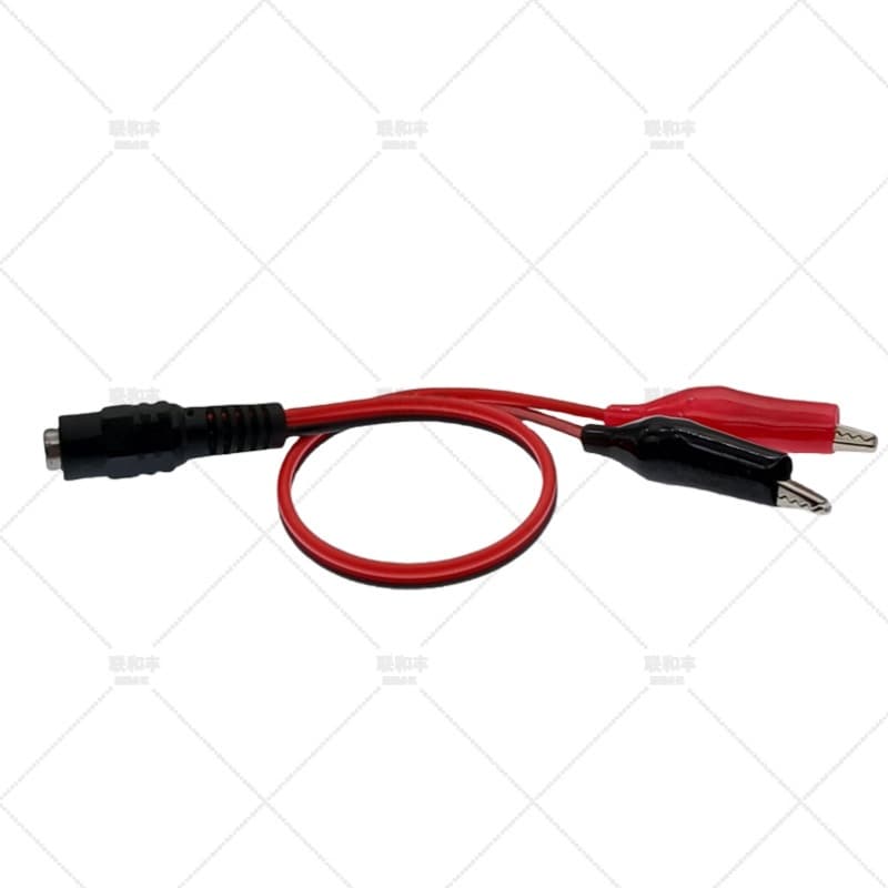 D5521 Female Socket to Alligator Clip DC Test Lead, Battery Charging Cable, Red and Black Clips Power Connection Wire