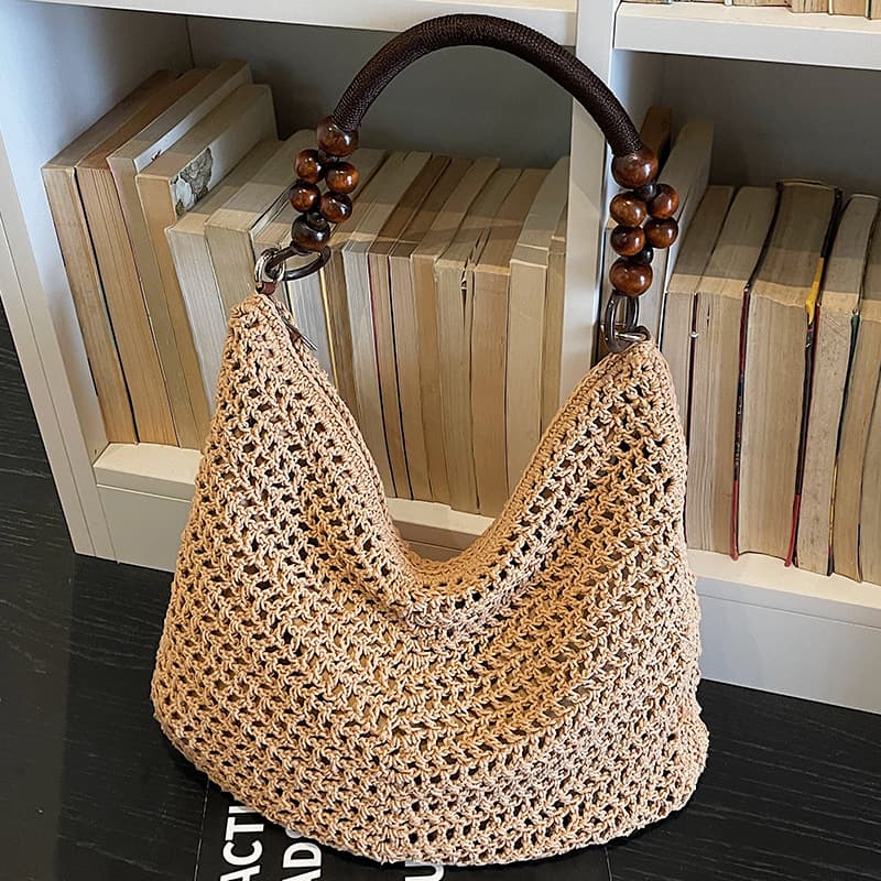 Korean style armpit woven bag 2026 spring seaside vacation casual straw bag large capacity simple lady shoulder bag