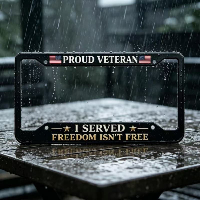 New Cross-Border Proud Veteran License Plate Frame Personalized Creative License Plate Frame
