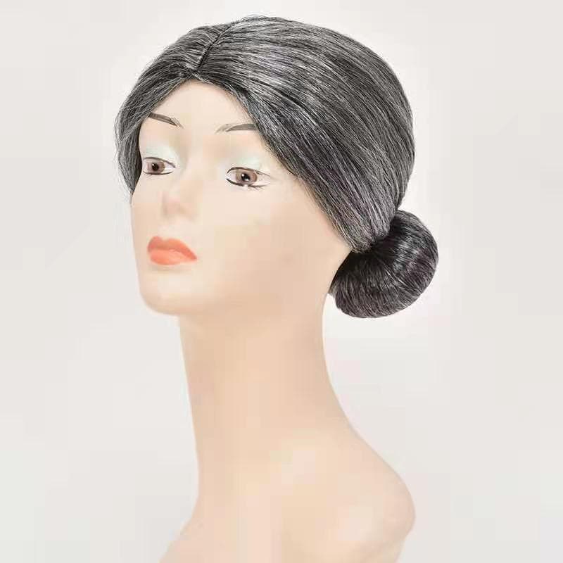 Old Lady Wig, Film Prop, Grandma Skit Stage Performance, Cosplay Wig