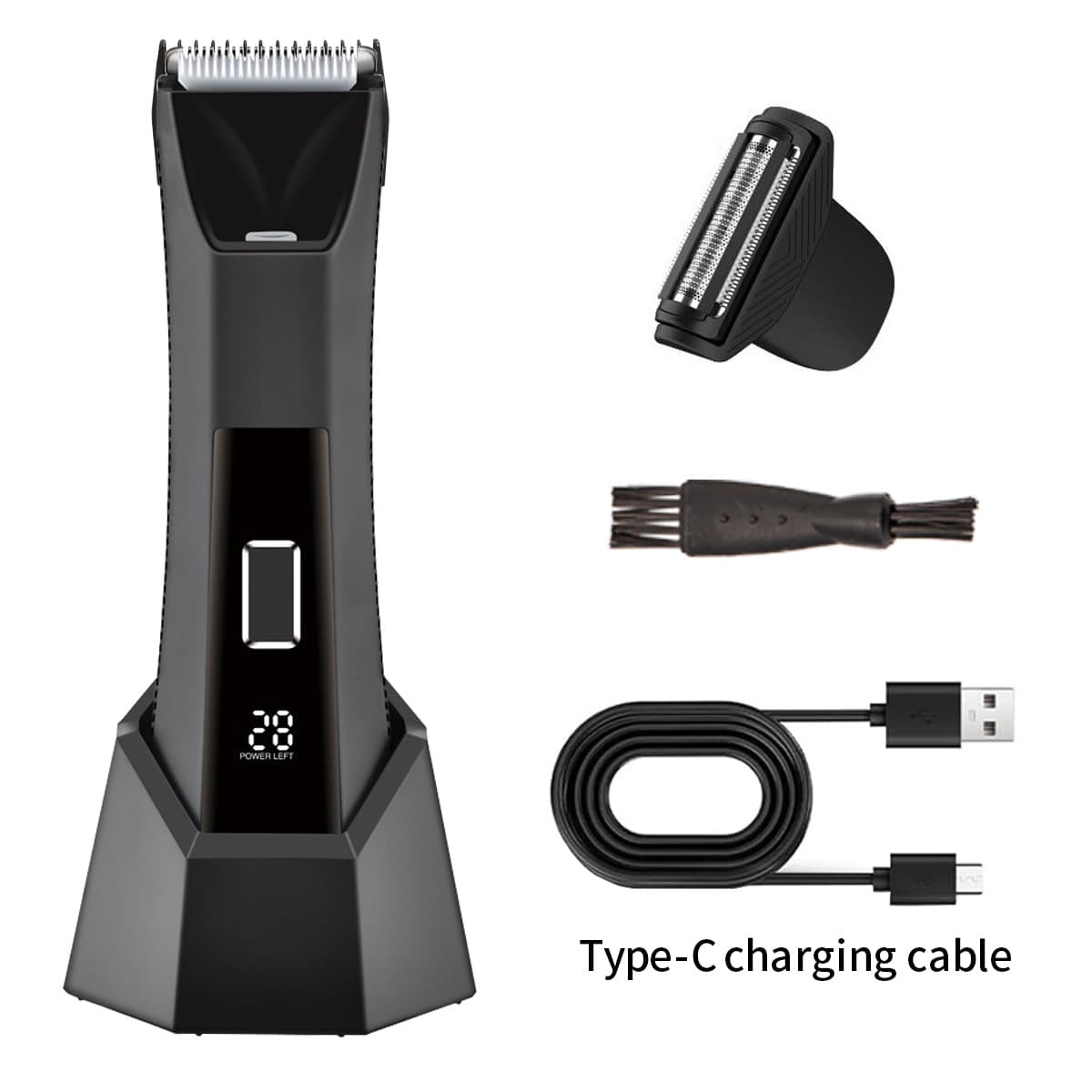 2024 New Cross-Border Dual-Blade Electric Body Hair Trimmer, Waterproof, Men's Shaver for Pubic Hair