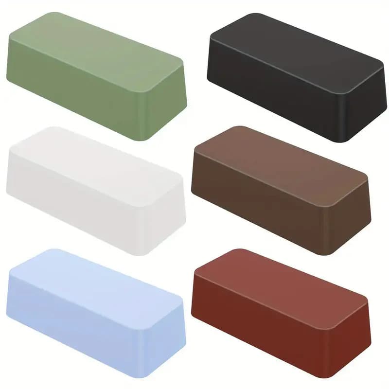 110g Cross-Border Best-Selling 6-Piece Stainless Steel Metal Polishing Wax Solid Red Black Blue White Green Wax