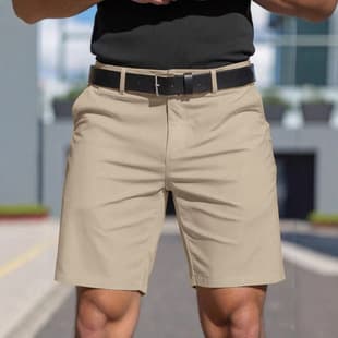 2026 Cross-Border Men's Solid Color Shorts Business Golf Sports Five-Point Casual Dress Shorts