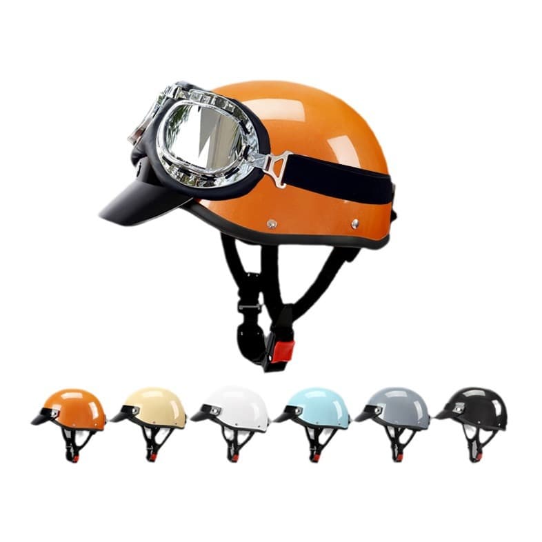 Electric Motorcycle 3C Helmet Summer Half Helmet Men's Sun Protection Japanese-Style Scooter Helmet Lightweight Ultra-Light Retro Harley Summer Helmet