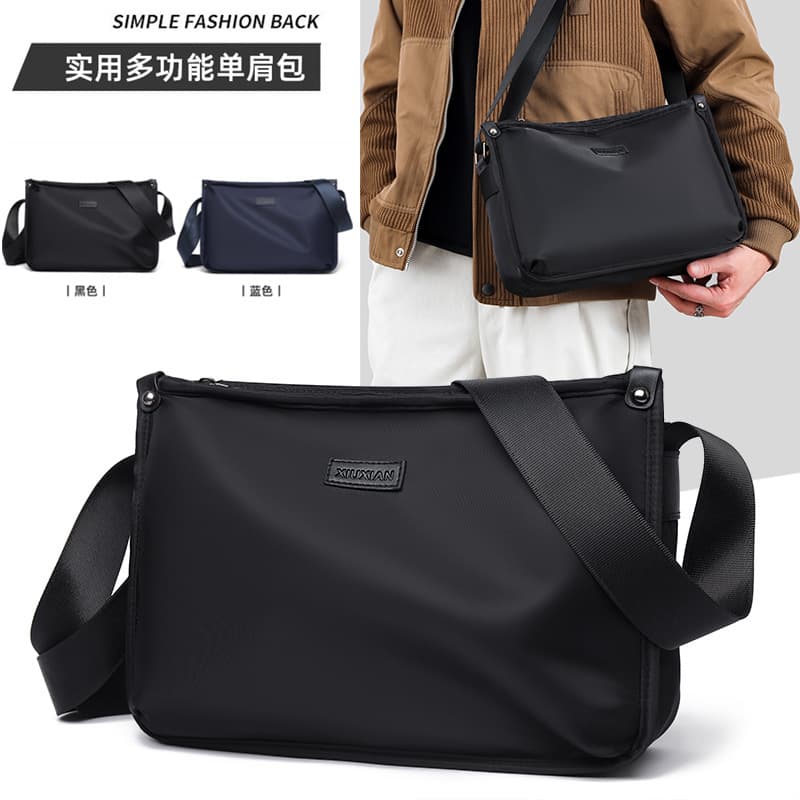 Trendy Business Bag for Men, New Style Versatile Lightweight Oxford Fabric Multi-Layer Casual Shoulder Bag Commuter Crossbody Bag Small Bag for Men