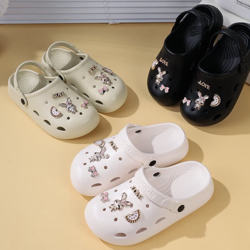 Rabbit Trend Women's Clog Shoes, Internet Celebrity Height-Increasing, Ultra-Soft, Non-Slip, Odor-Resistant Korean Flower High-Heel Garden Shoes for Women