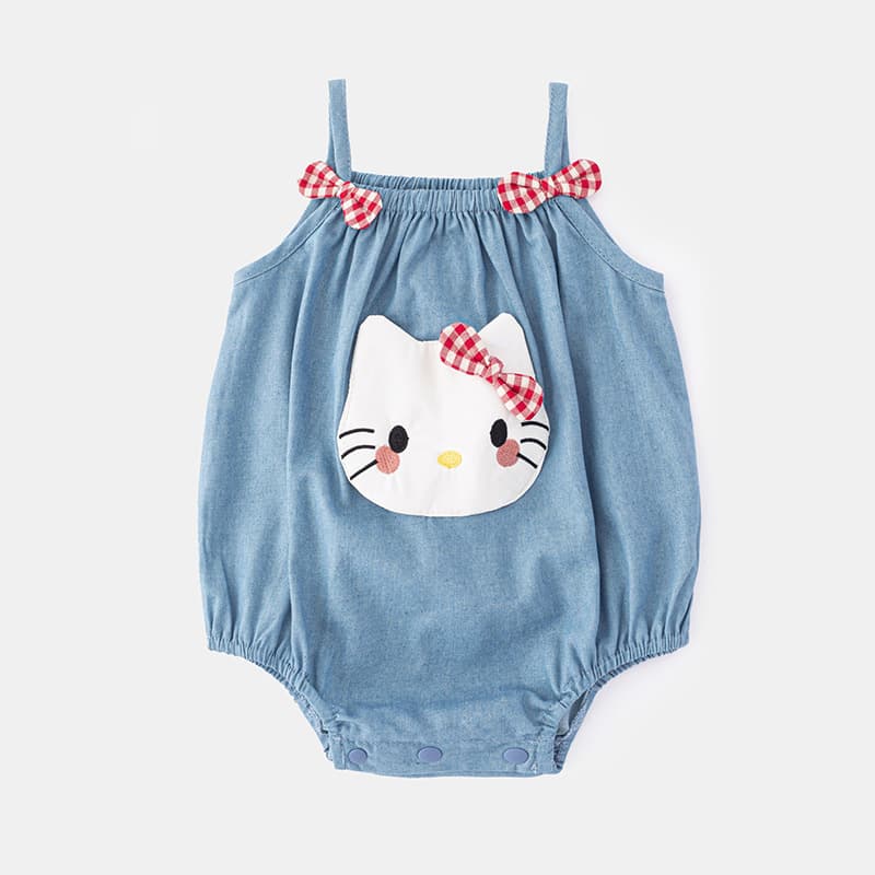 Summer Cotton Newborn Baby Bodysuit for Small Ages, Girls' Romper, Baby Girl Strap Bodysuit 5827