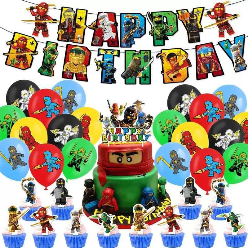 LEGO Ninjago Themed Birthday Party Decoration Set Children's Scenery Supplies Cross-Border New Products