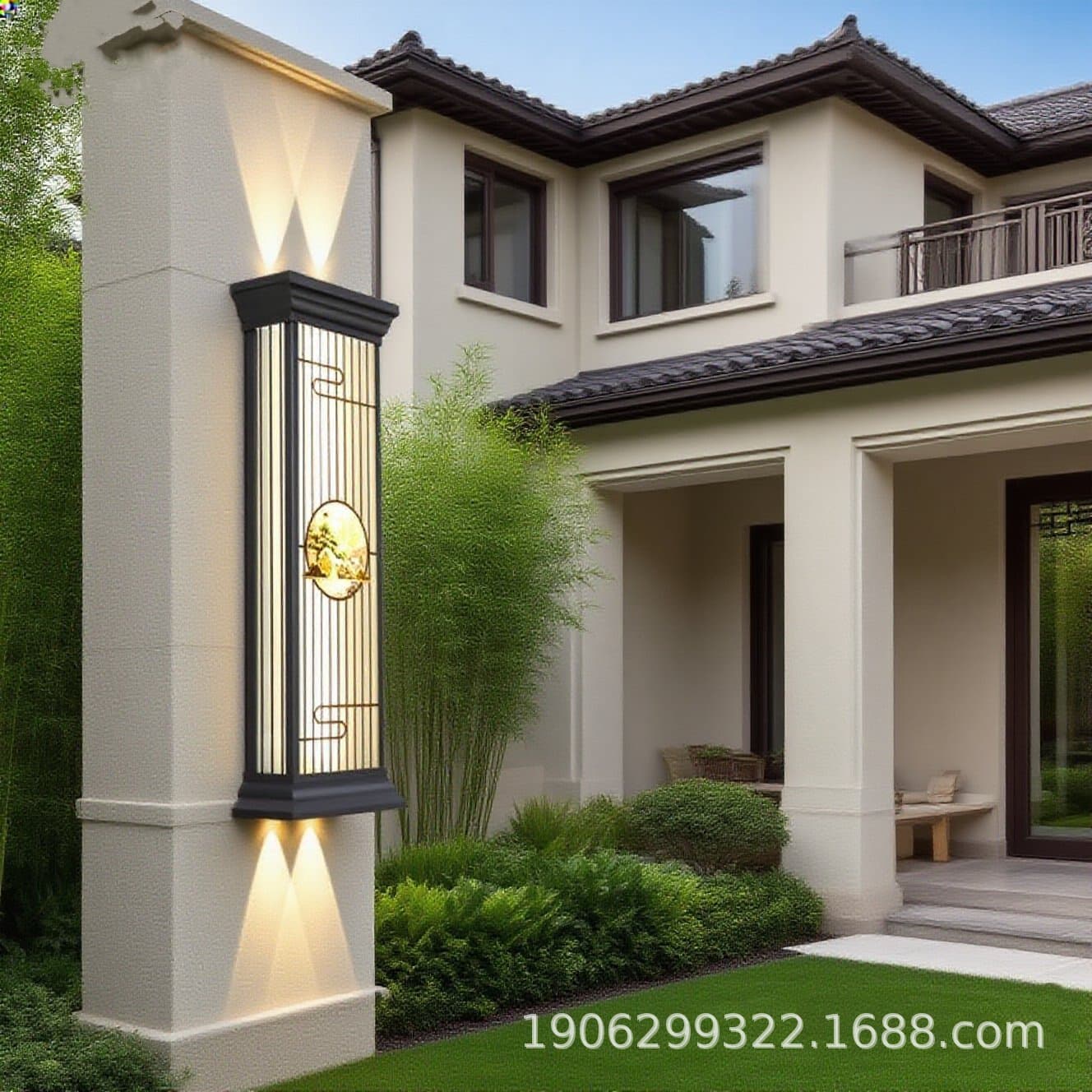 New Chinese style outdoor waterproof wall light with electric connection, suitable for villas, courtyards, balconies, exterior walls, and pillars on both sides of the main gate.