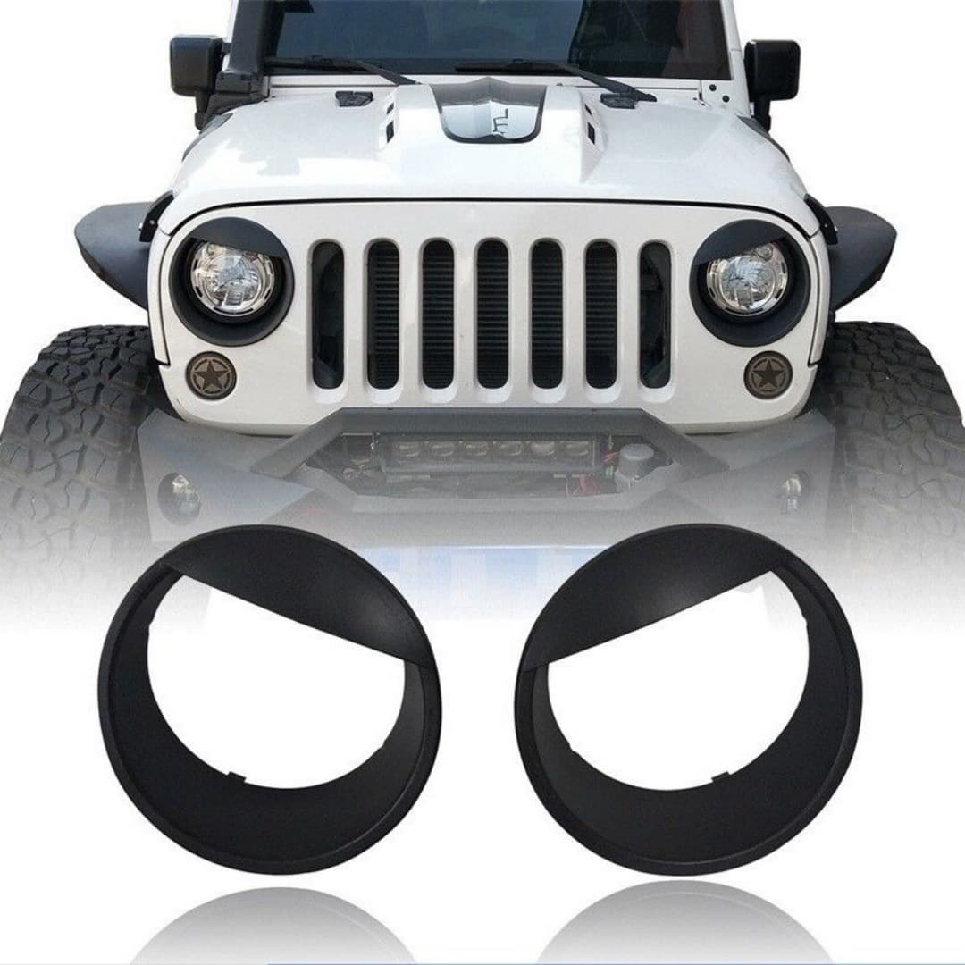 Compatible with Jeep 07-17 Wrangler JK Headlight Ring Bird Light Cover Headlight Ring Cover Headlight Accessories