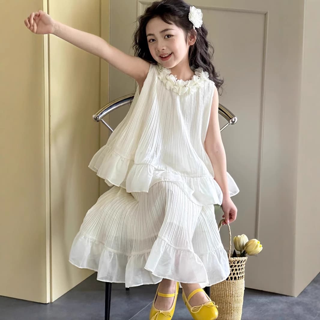 Little Red Fish Girls Summer Suit Skirt Parent-Child Cute Princess Skirt Thin Section 2026 New Summer Cake Skirt Two-piece Set