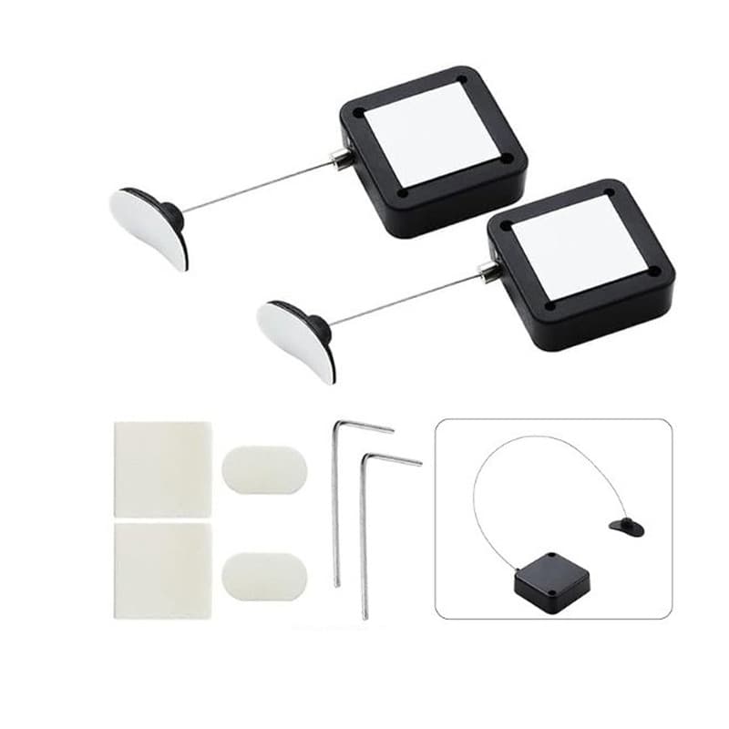 Amazon-Compatible 2m Anti-Theft Cable Reel Box, Remote Control Anti-Loss Rope Square Retractable Cord Reel with Steel Wire