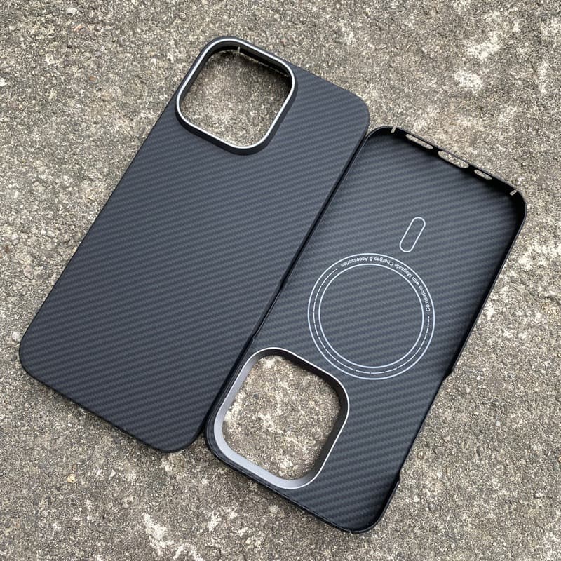 Apple 15promax Kevlar magnetic 14promax carbon fiber phone case 600D aramid fiber protective cover