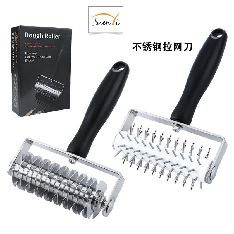Rolling Lattice Cutter Stainless Steel Pizza Rolling Knife Pizza Docking Wheel Pastry Flour Baking Tool