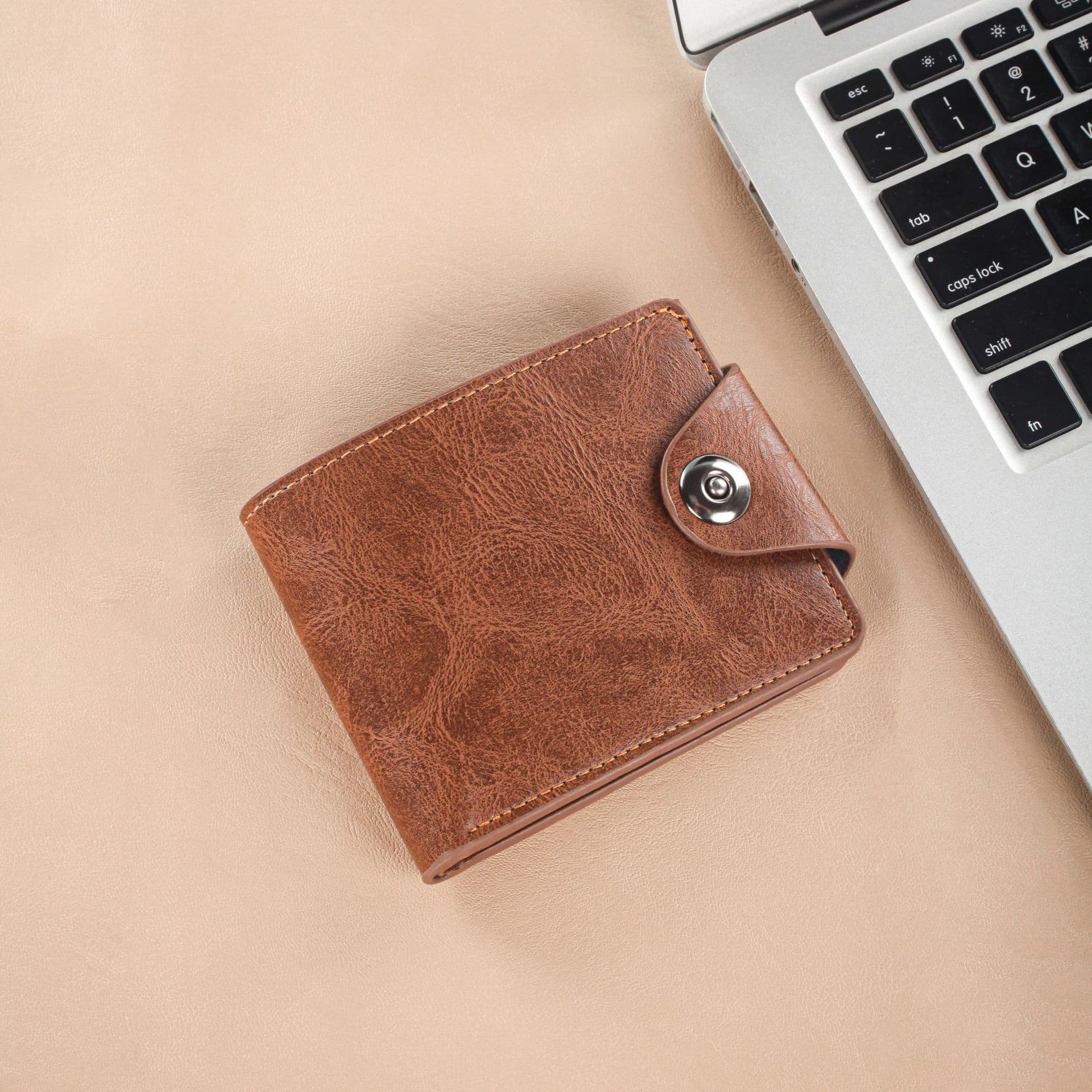 Wholesale Men's Wallet Coin Purse Leather Billfold Fashionable Multi-Slot Magnetic Double-Stitch European American Short Wallet Card Holder
