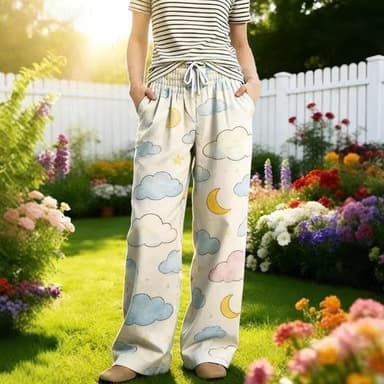 2026 Cross-border Independent Site Spring New Arrival 3D Print Casual Versatile Wide-Leg Pants Straight Loose Plaid Long Pants