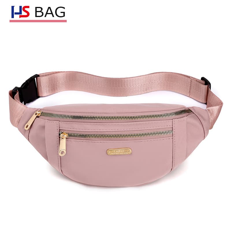 New Women's Waist Bag Korean Oxford Cloth Color Waist Cashier Bag Girl's Outdoor Leisure Travel Mobile Phone Bag