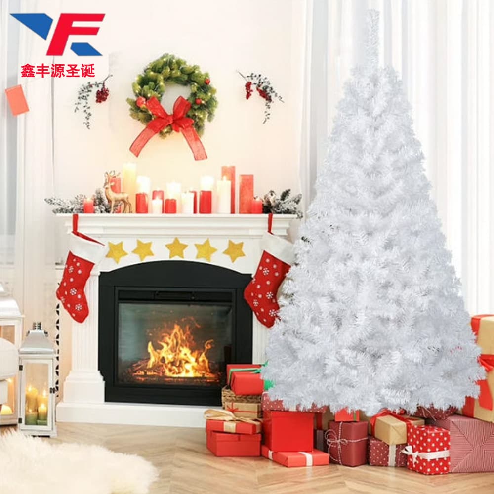 2026 New Cross-Border White PVC Artificial Christmas Tree Home Decoration Mall Hotel Christmas Ornament