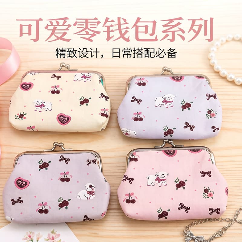 Free Shipping Cute Coin Purse for Women Cartoon Small Bag Portable Storage Bag High Appearance Lipstick Wallet Student Girl Heart Wallet