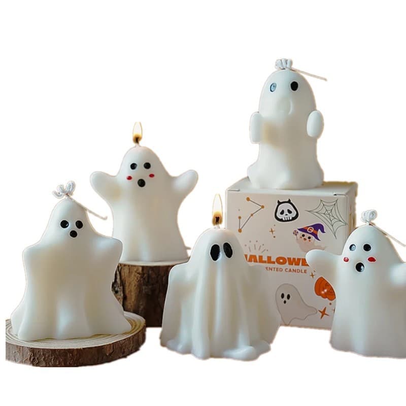 Halloween Funny Cartoon Ghost Scented Candle Decoration Creative Skeleton Aroma Gift Ghost Shape Mold