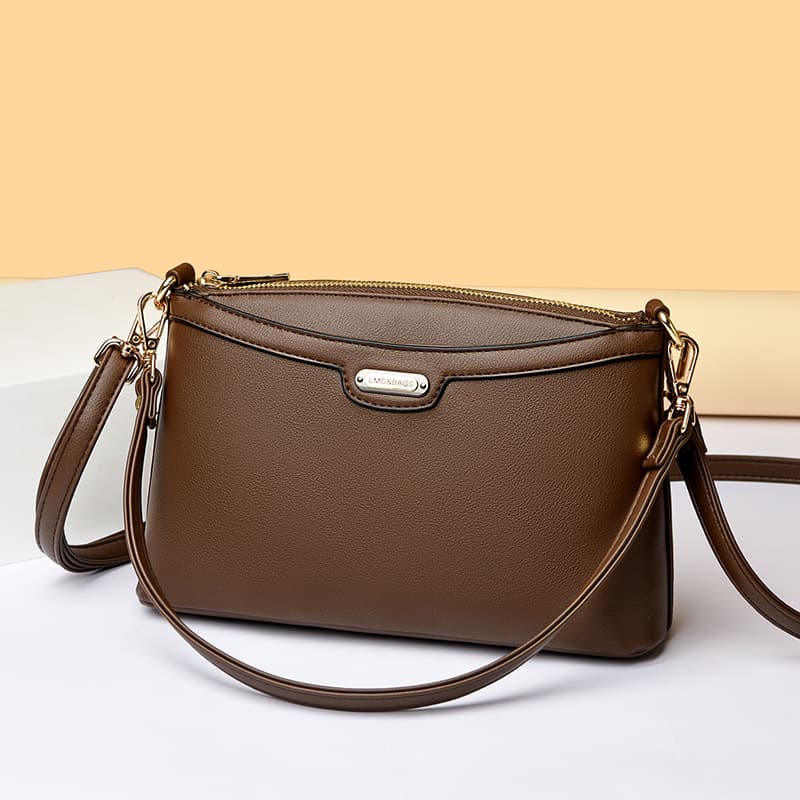 Bags for women 2026 new high-end fashion shoulder bag soft leather Korean version simple casual middle-aged ladies crossbody bag