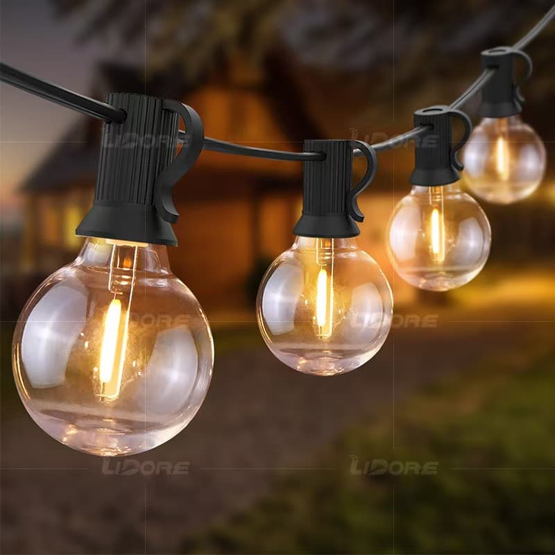 LED bulb light G40 waterproof and anti-fall solar outdoor courtyard garden 220V atmosphere decorative string light