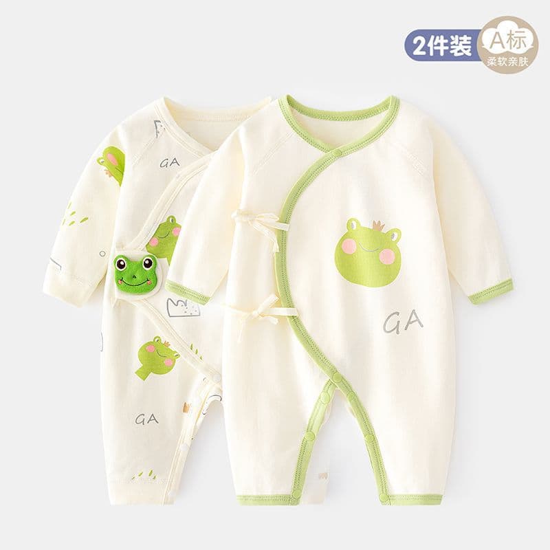 Newborn Baby Romper Bodysuit Spring Autumn Infant Monk Style Cute Seamless Cotton Baby Clothes for All Seasons