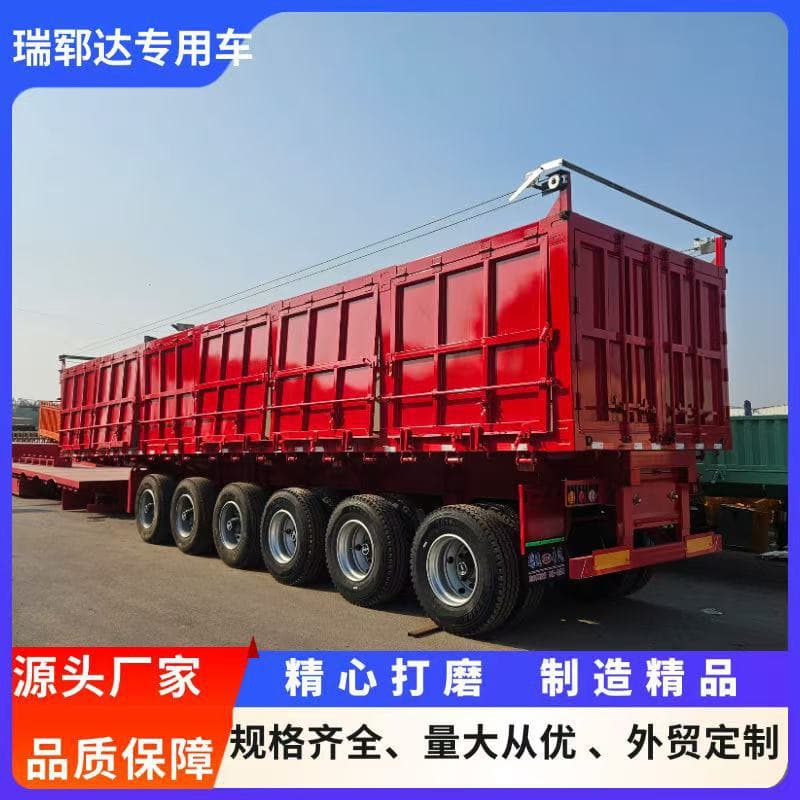 Cross-border trade side-tipping dump semi-trailers, Mongkok special side-tipping semi-trailers, used semi-trailer cabs, semi-trailers